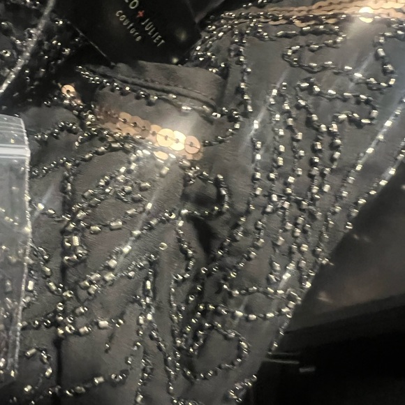 ❤️ROMEO & JULIET COUTURE GOLD BEADED HALTER DRESS NEW WITH TAGS!! SIZE L. - Picture 7 of 8